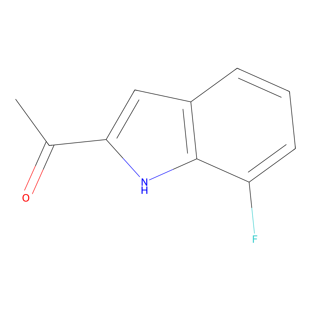 1-(7-fluoro-1H-indol-2-yl)ethanone molecular structure, CAS 1373438-98-2