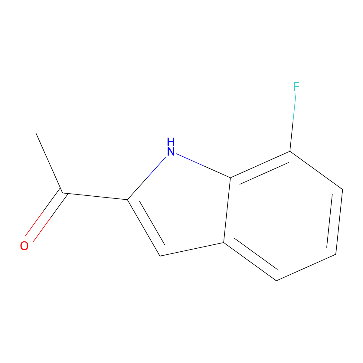 1-(7-fluoro-1H-indol-2-yl)ethanone molecular structure, CAS 1373438-98-2