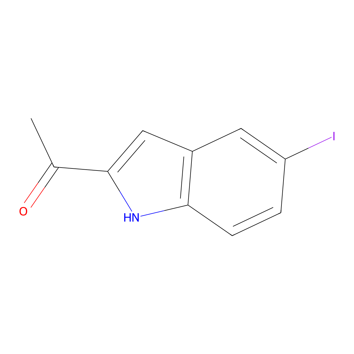 1-(5-iodo-1H-indol-2-yl)ethanone molecular structure, CAS 1373439-04-3