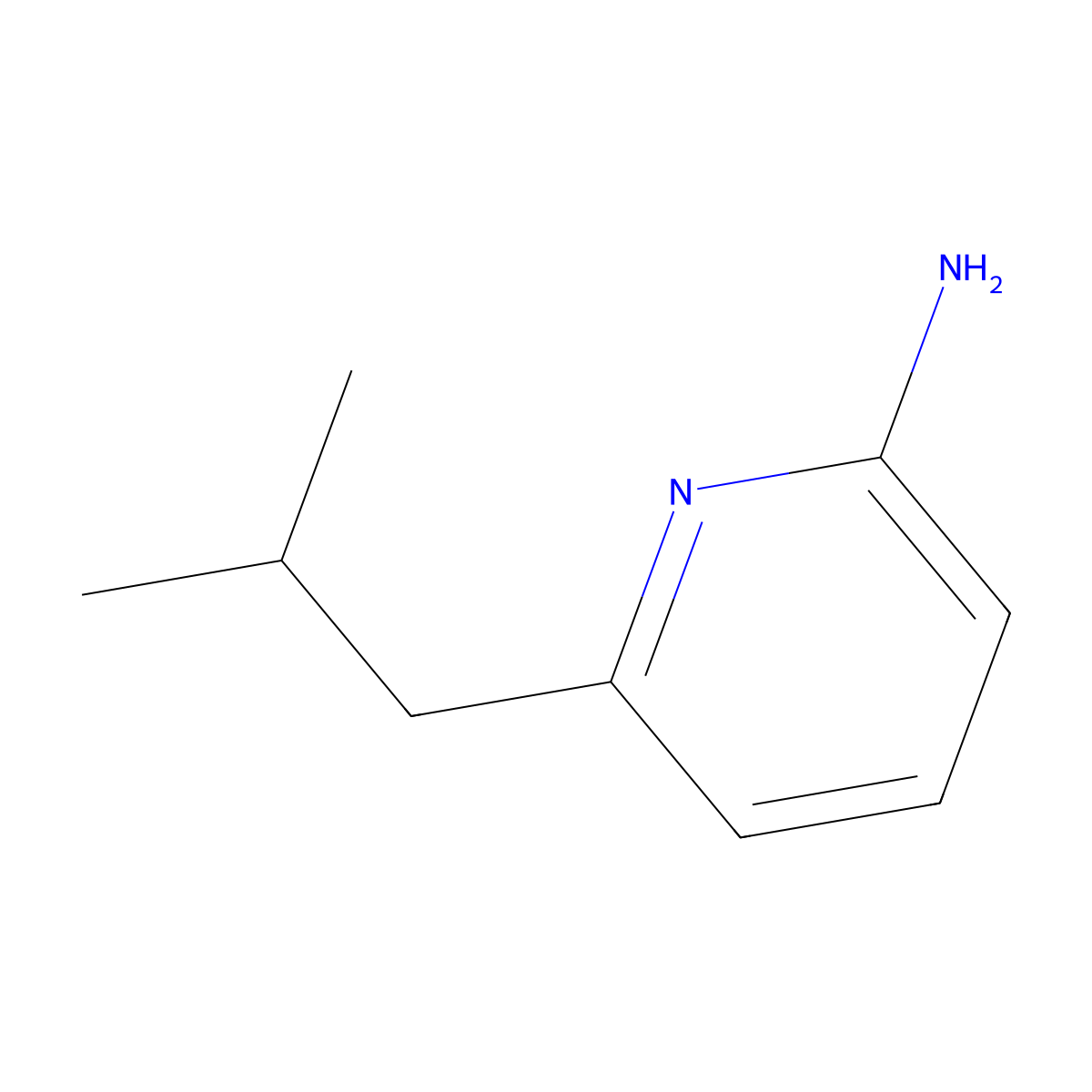 6-Isobutylpyridin-2-amine molecular structure, CAS 137346-99-7
