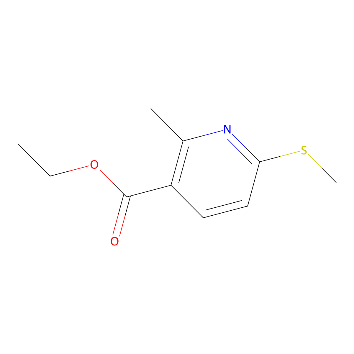 Ethyl 2-methyl-6-(methylthio)nicotinate molecular structure, CAS 137347-34-3