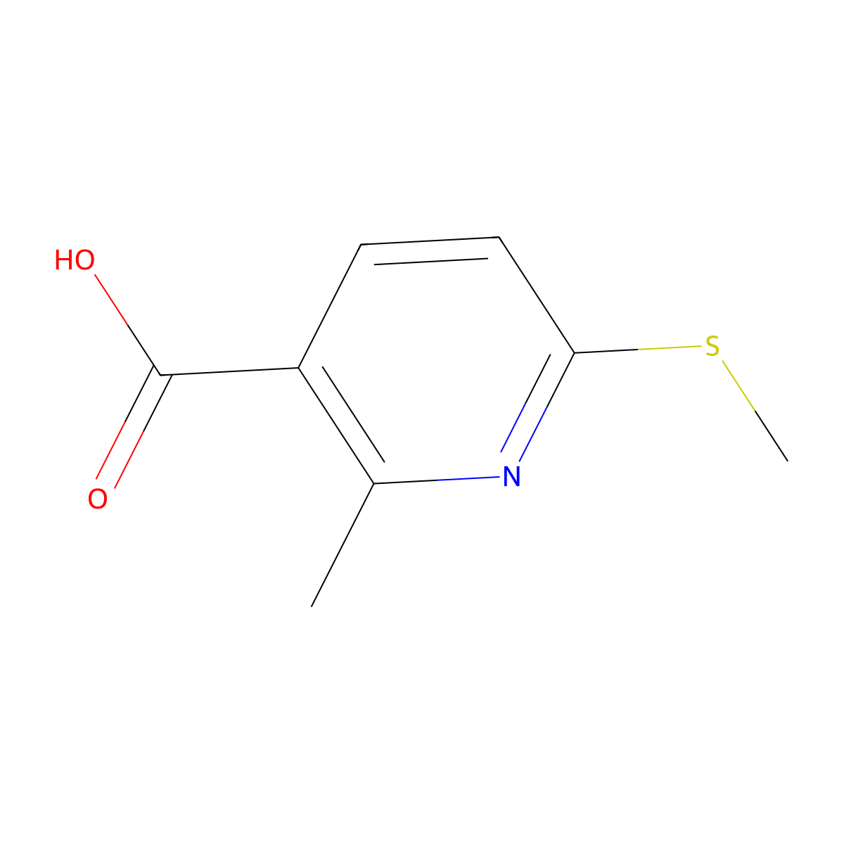 2-Methyl-6-(methylthio)nicotinic acid molecular structure, CAS 137347-37-6