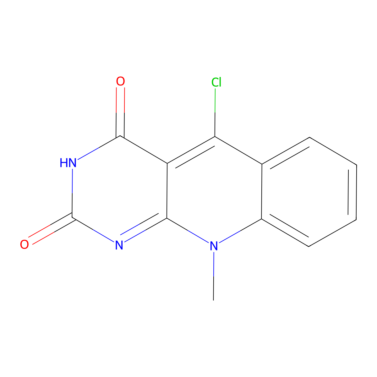 5-chloro-10-methylpyrimido[4,5-b]quinoline-2,4(3H,10H)-dione molecular structure, CAS 137347-70-7