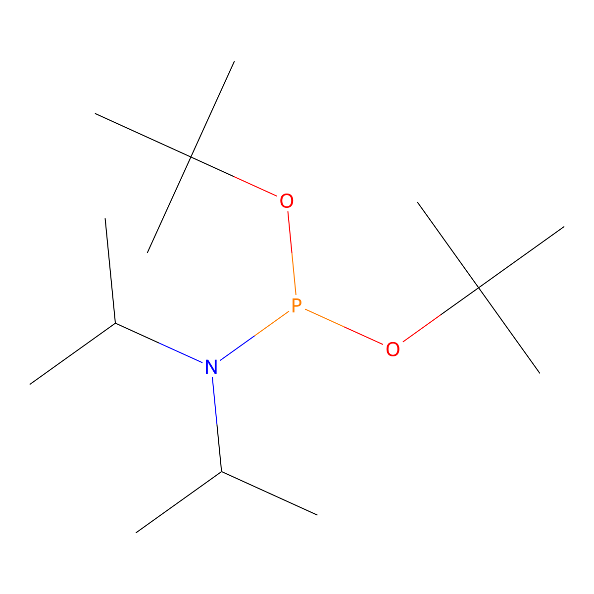 Di-tert-butyl N,N-Diisopropylphosphoramidite molecular structure, CAS 137348-86-8