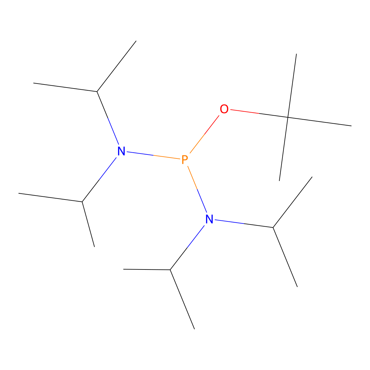 tert-Butyl tetraisopropylphosphorodiamidite molecular structure, CAS 137348-88-0