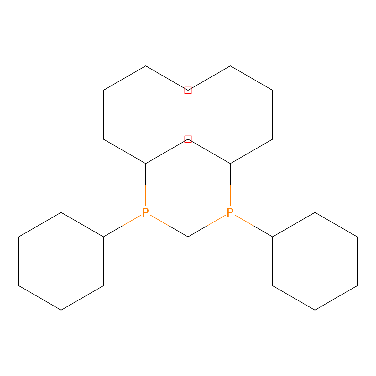 Bis(dicyclohexylphosphino)methane molecular structure, CAS 137349-65-6