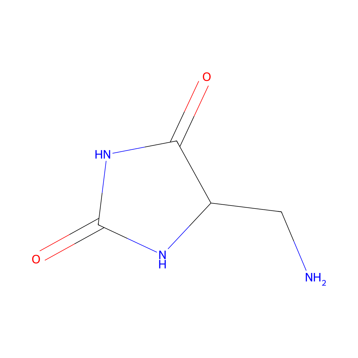 5-(Aminomethyl)imidazolidine-2,4-dione molecular structure, CAS 137350-53-9