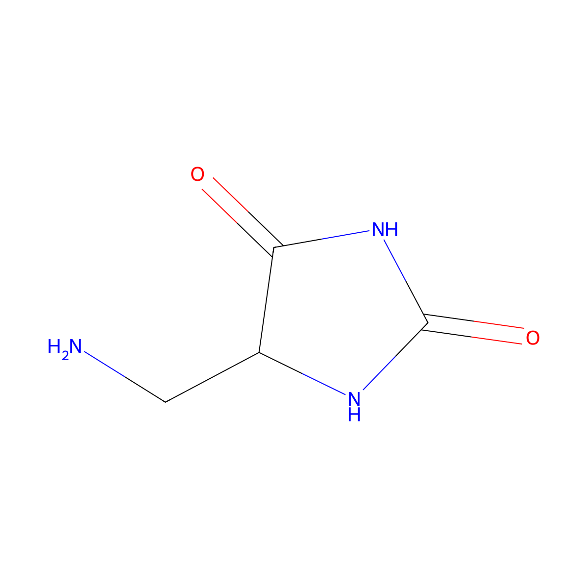5-(Aminomethyl)imidazolidine-2,4-dione molecular structure, CAS 137350-53-9