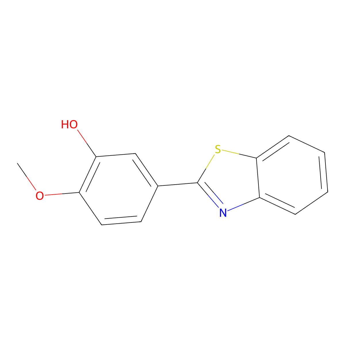 5-(1,3-Benzothiazol-2-yl)-2-methoxyphenol molecular structure, CAS 137350-78-8