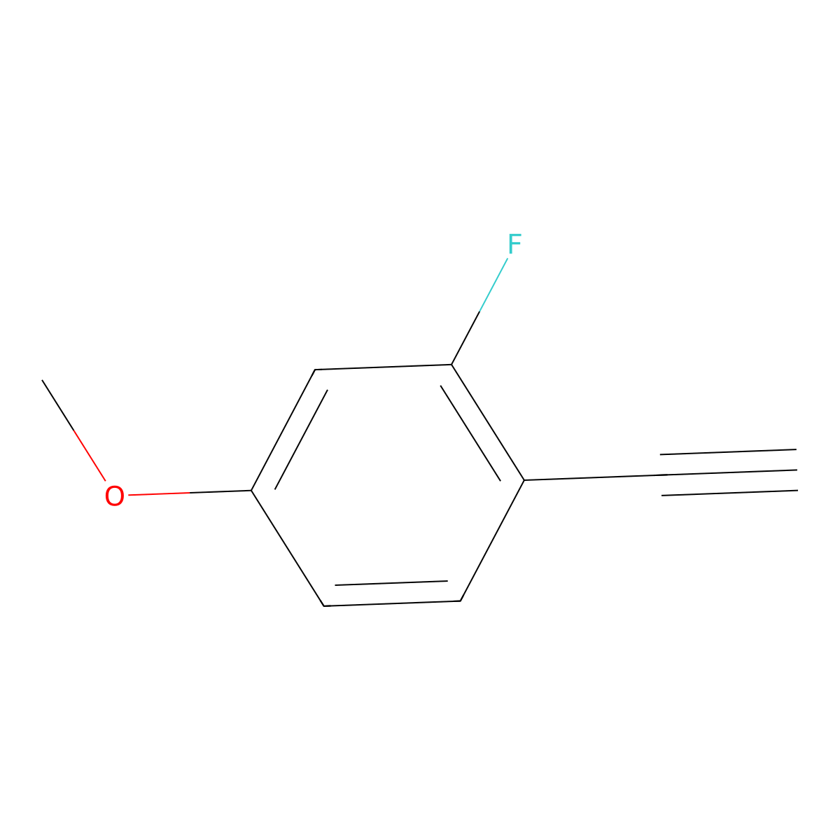 1-Ethynyl-2-fluoro-4-methoxybenzene molecular structure, CAS 1373500-30-1