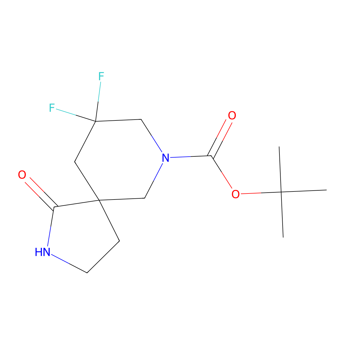 tert-Butyl 9,9-difluoro-1-oxo-2,7-diazaspiro[4.5]decane-7-carboxylate molecular structure, CAS 1373502-80-7