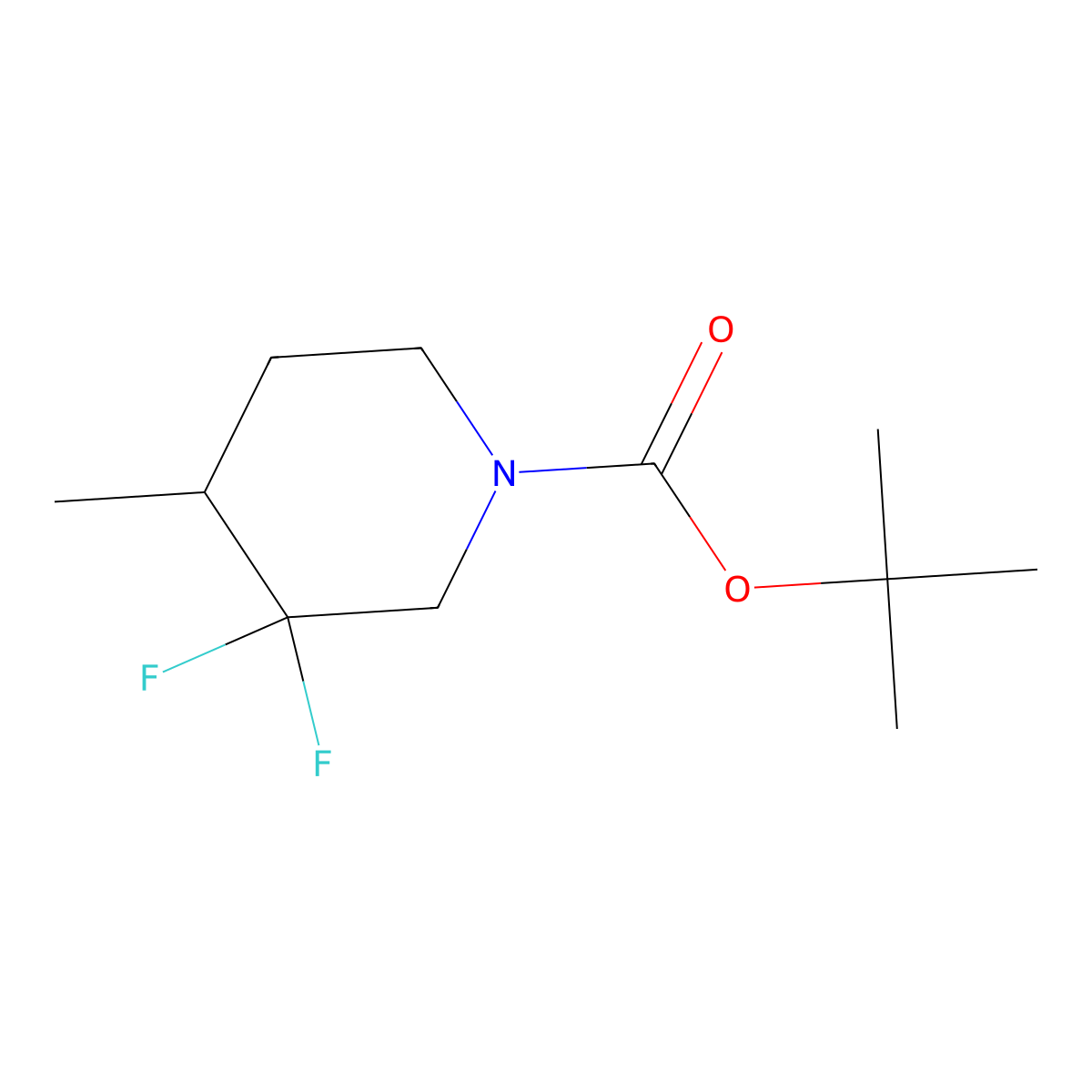 Tert-butyl 3,3-difluoro-4-methylpiperidine-1-carboxylate molecular structure, CAS 1373502-94-3