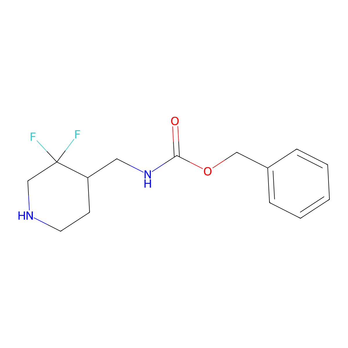 Benzyl N-[(3,3-difluoropiperidin-4-yl)methyl]carbamate molecular structure, CAS 1373503-09-3