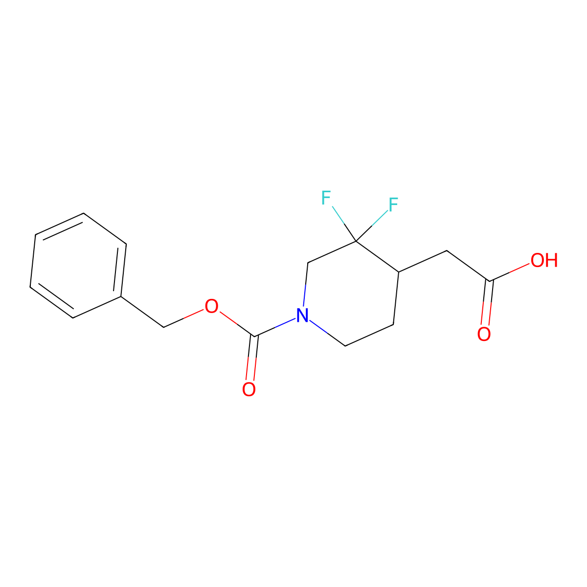 2-{1-[(Benzyloxy)carbonyl]-3,3-difluoropiperidin-4-yl}acetic acid molecular structure, CAS 1373503-11-7