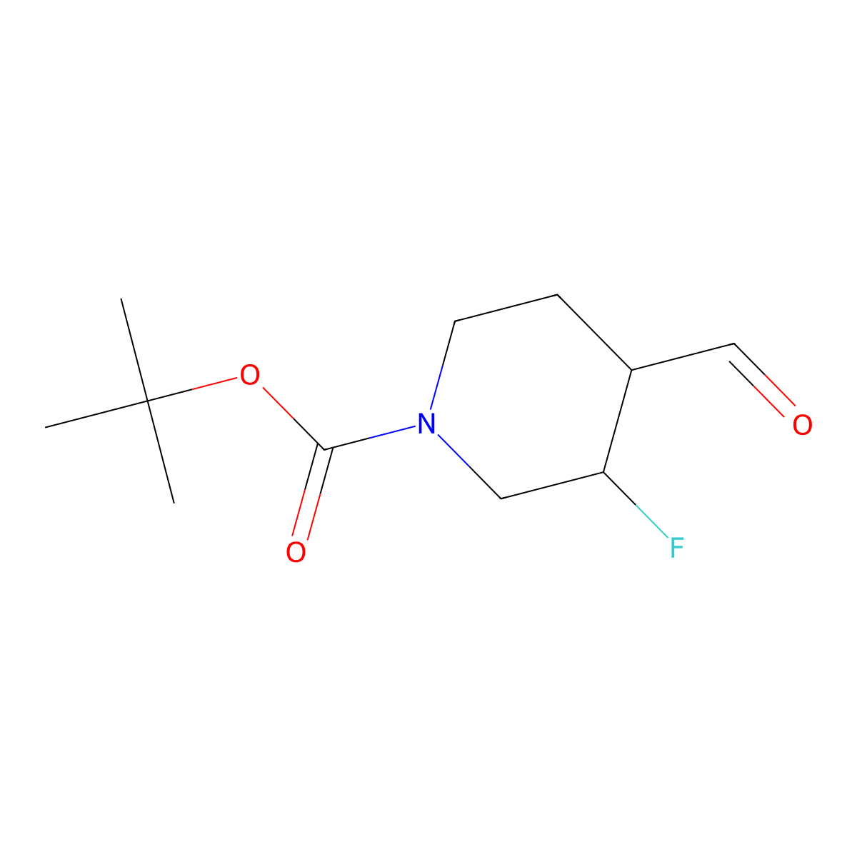 Tert-butyl 3-fluoro-4-formylpiperidine-1-carboxylate molecular structure, CAS 1373503-12-8