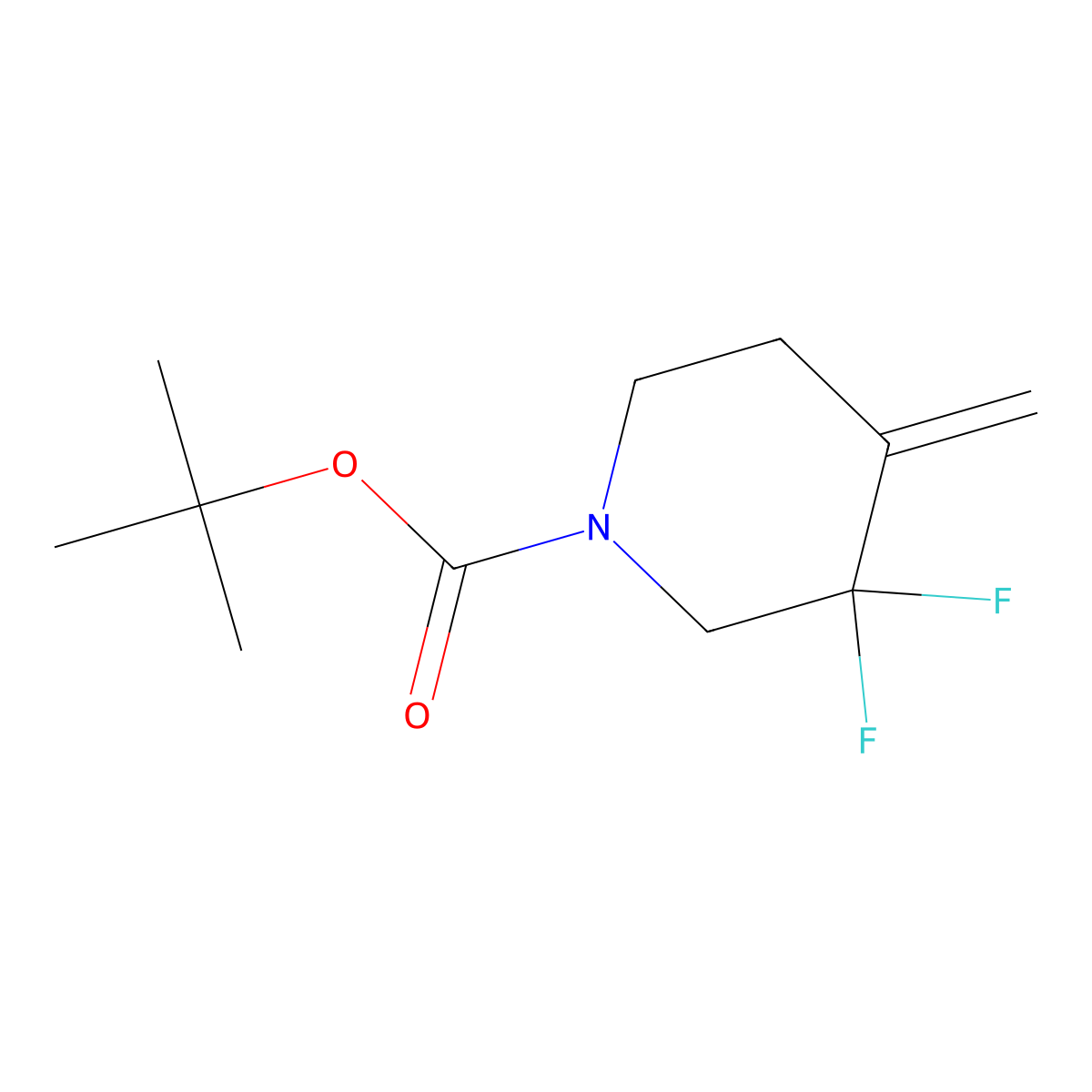 Tert-butyl 3,3-difluoro-4-methylenepiperidine-1-carboxylate molecular structure, CAS 1373503-15-1