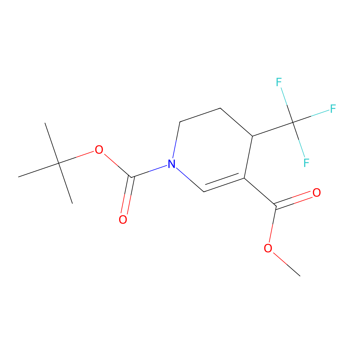 1-tert-Butyl 3-methyl 4-(trifluoromethyl)-5,6-dihydropyridine-1,3(4H)-dicarboxylate molecular structure, CAS 1373503-19-5