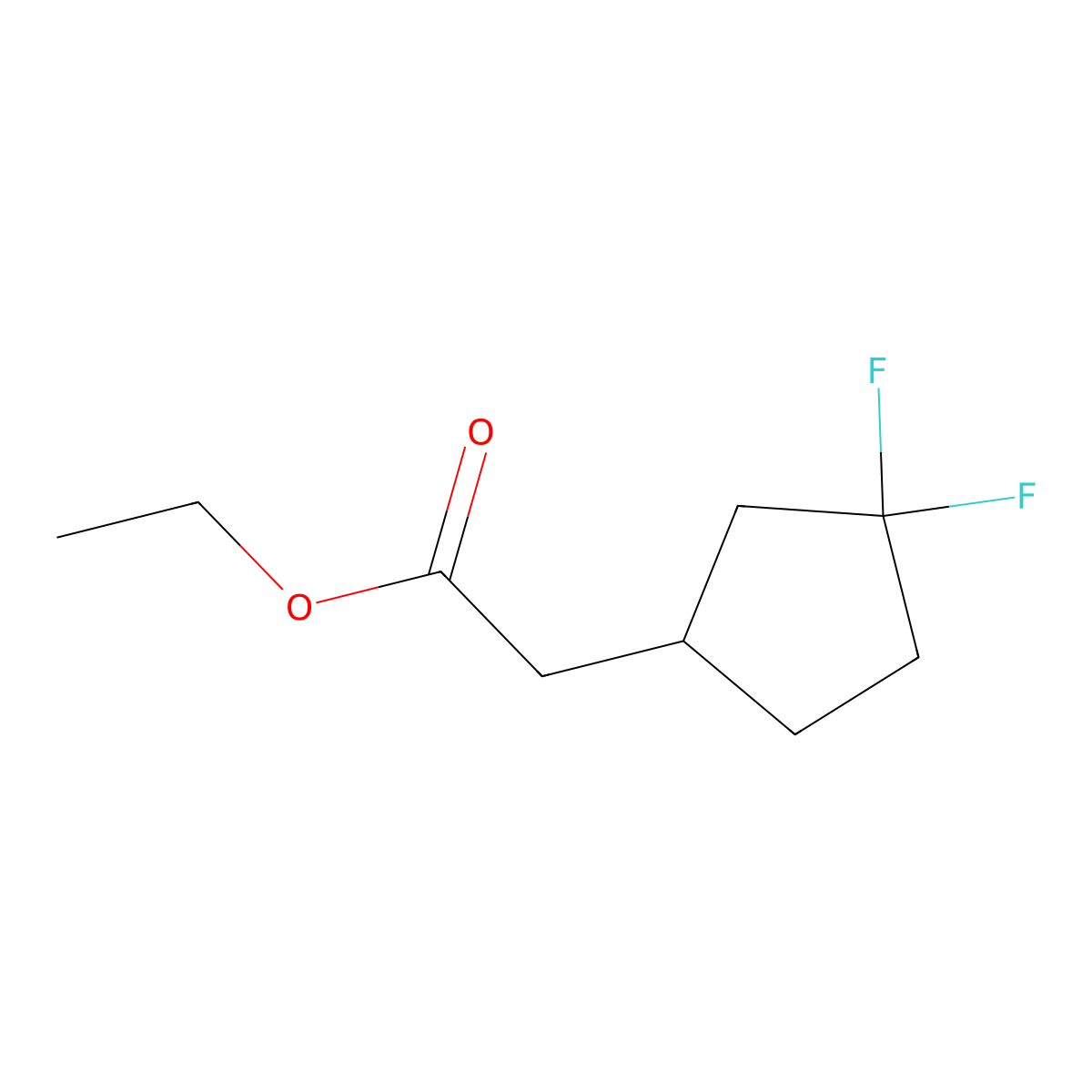 Ethyl 2-(3,3-difluorocyclopentyl)acetate molecular structure, CAS 1373503-23-1