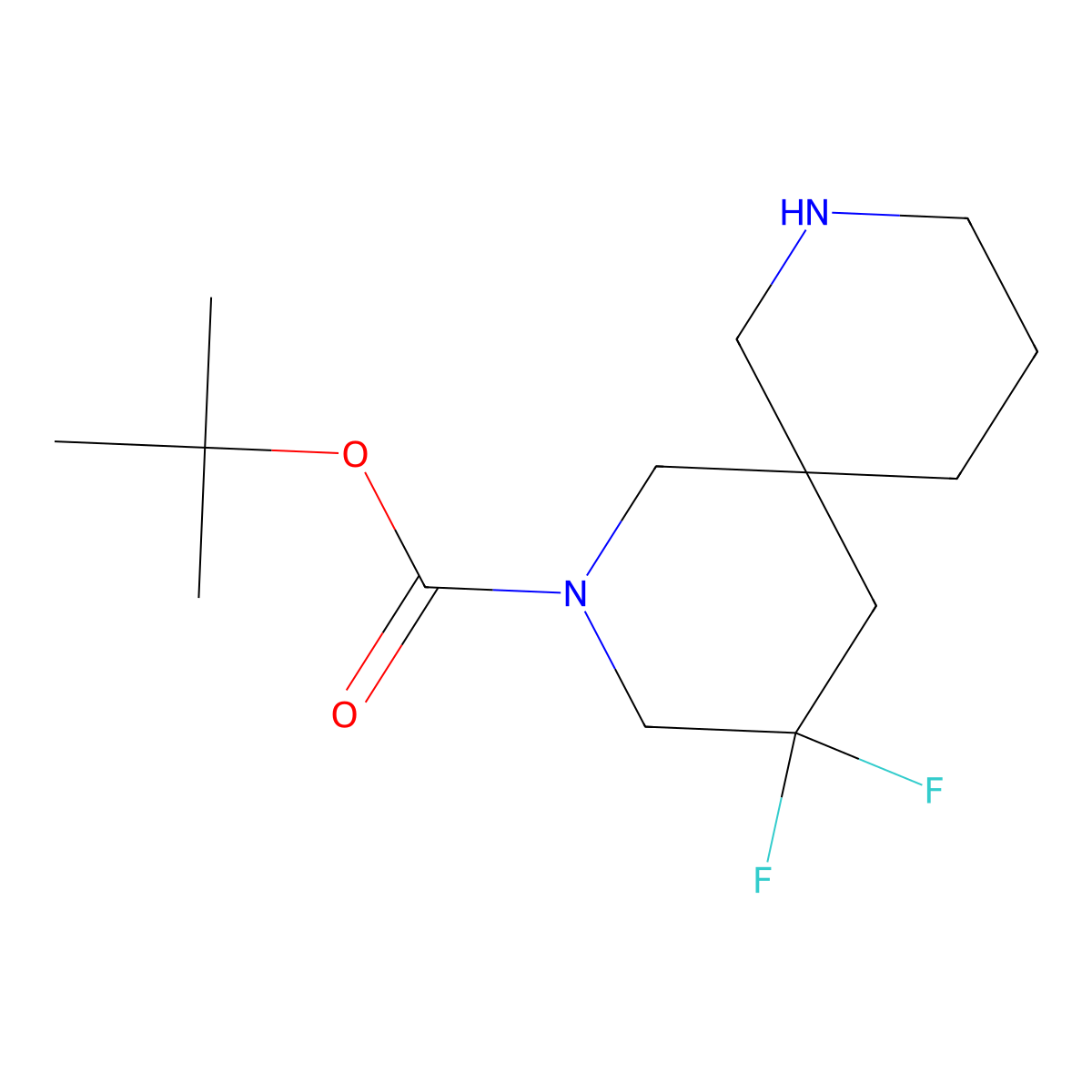 tert-Butyl 4,4-difluoro-2,8-diazaspiro[5.5]undecane-2-carboxylate molecular structure, CAS 1373503-41-3