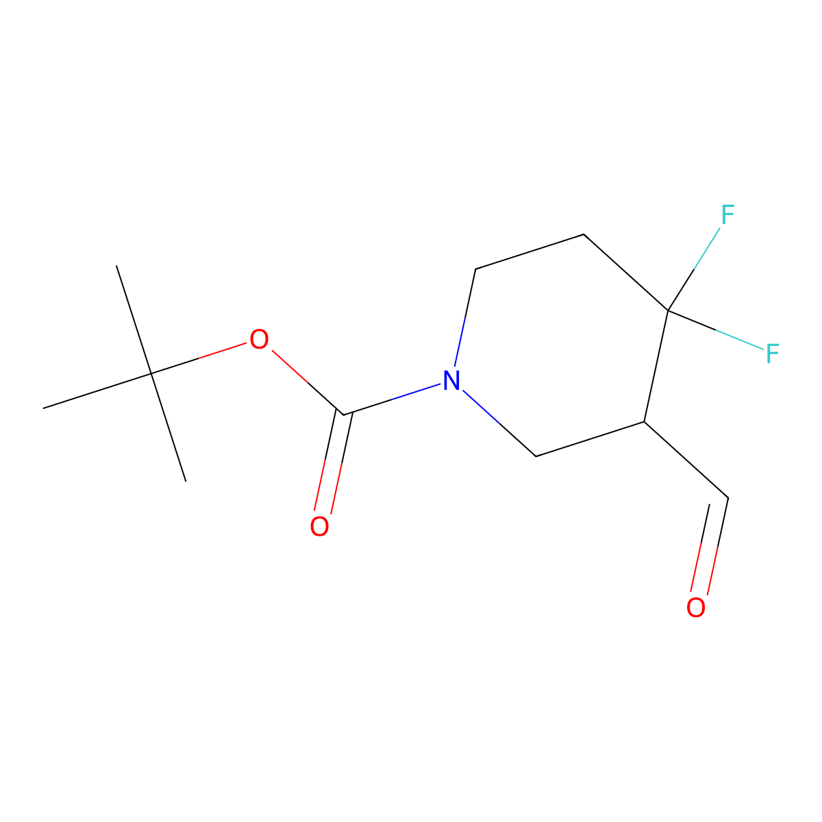 Tert-butyl 4,4-difluoro-3-formylpiperidine-1-carboxylate molecular structure, CAS 1373503-71-9