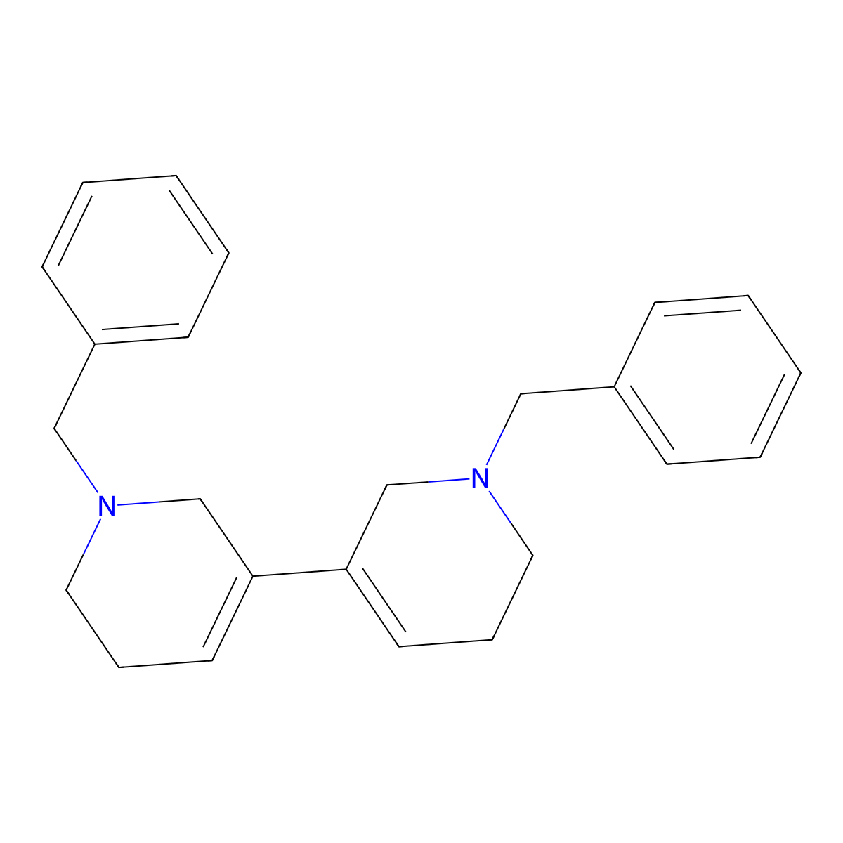 1,1'-Dibenzyl-1,1',2,2',5,5',6,6'-octahydro-3,3'-bipyridine molecular structure, CAS 1373503-89-9