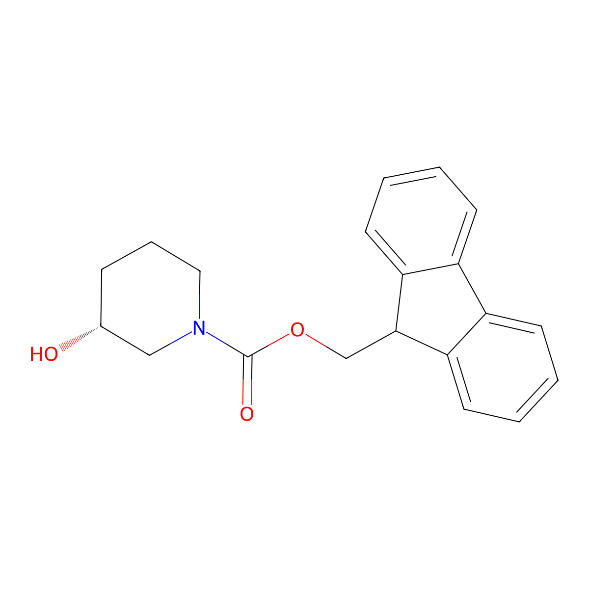 (R)-1-FMOC-3-hydroxypiperidine molecular structure, CAS 1373512-20-9