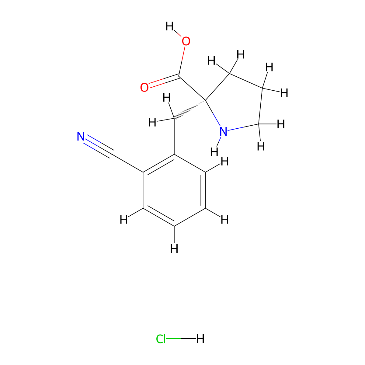 (S)-2-(2-Cyanobenzyl)pyrrolidine-2-carboxylic acid hydrochloride molecular structure, CAS 1373512-31-2