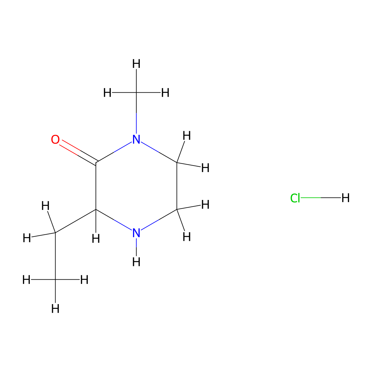 3-Ethyl-1-methylpiperazin-2-one hydrochloride molecular structure, CAS 1373514-66-9