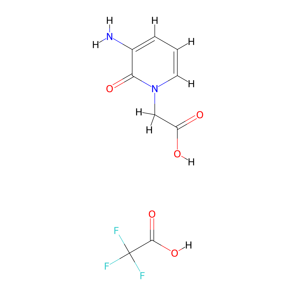 3-Amino-1-carboxymethyl-pyridin-2-one tfa molecular structure, CAS 1373519-47-1