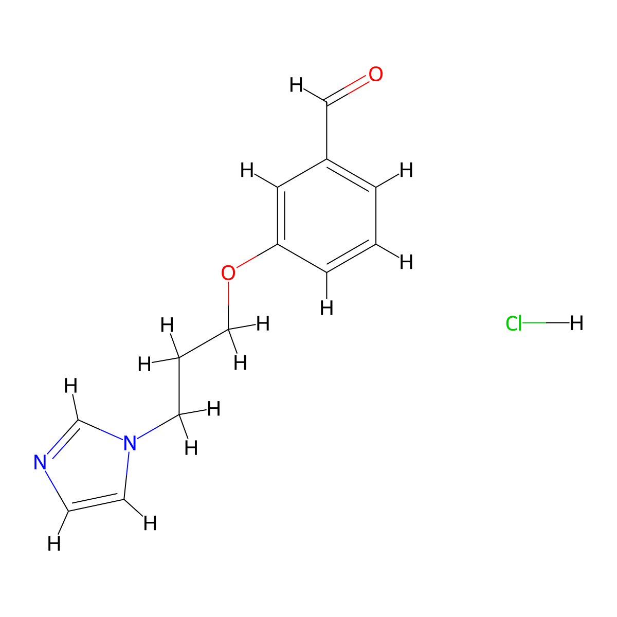 3-[3-(1H-imidazol-1-yl)propoxy]benzaldehyde hydrochloride molecular structure, CAS 1373519-51-7