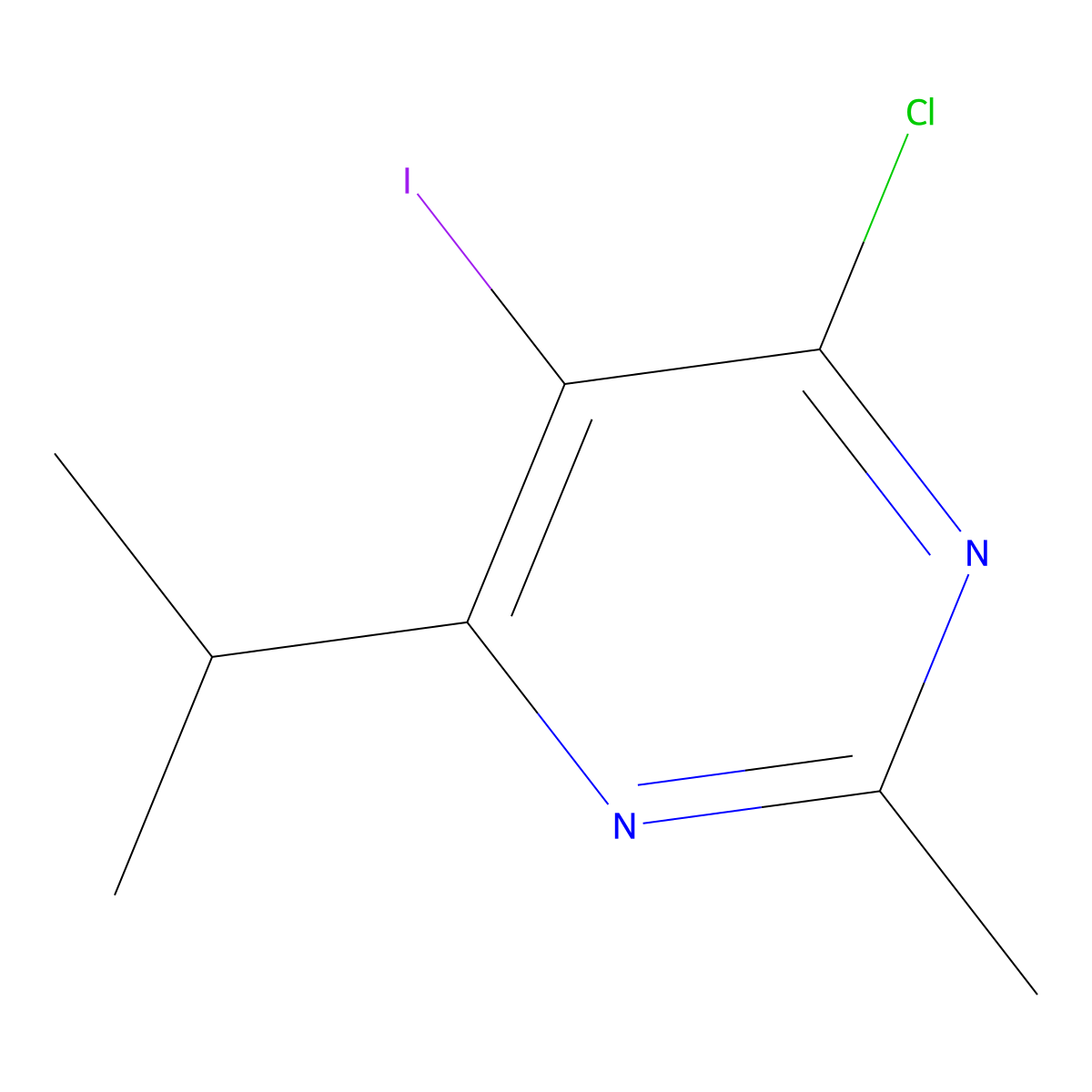 4-Chloro-5-iodo-6-isopropyl-2-methylpyrimidine molecular structure, CAS 1373519-55-1