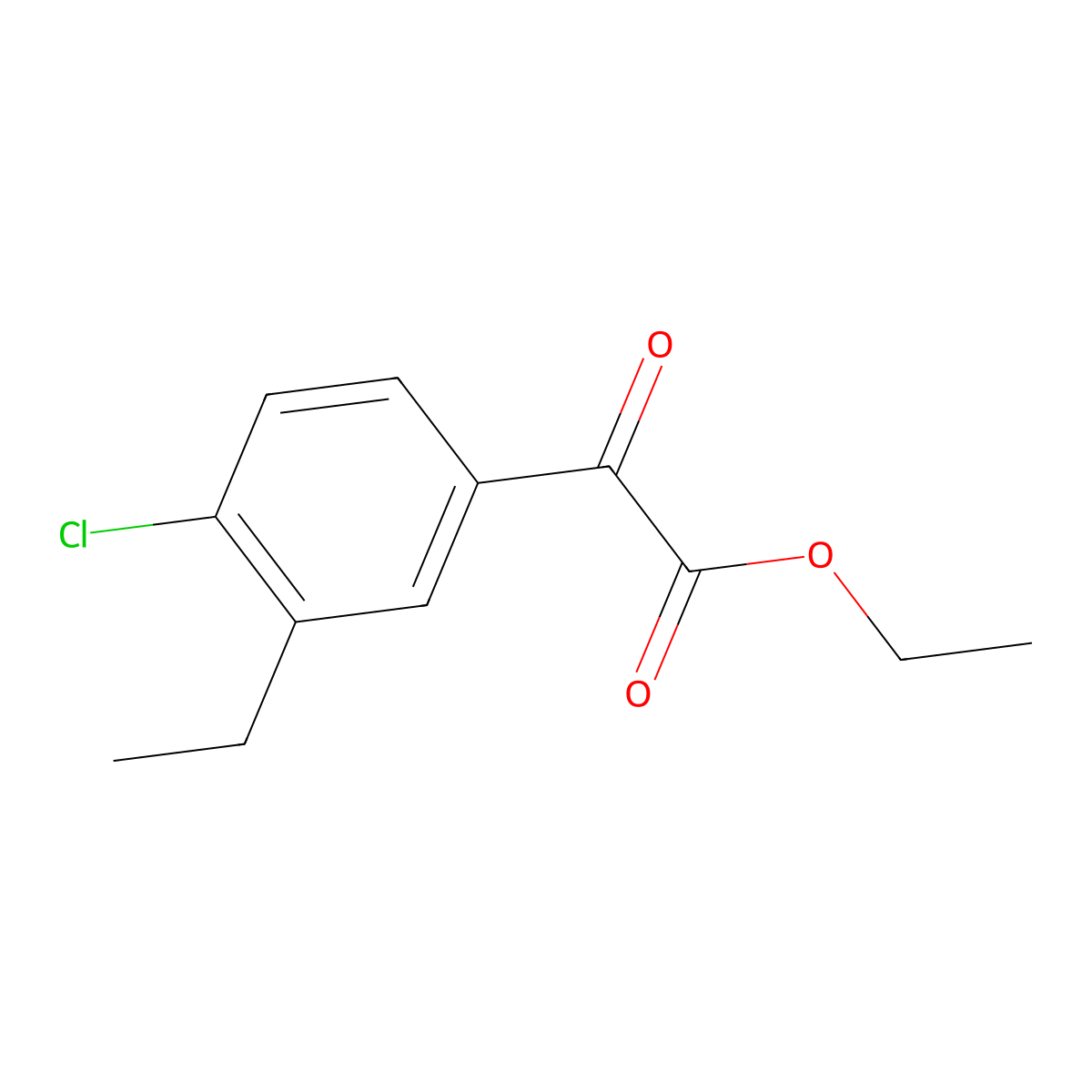 Ethyl 4-chloro-3-ethylbenzoylformate molecular structure, CAS 1373519-61-9