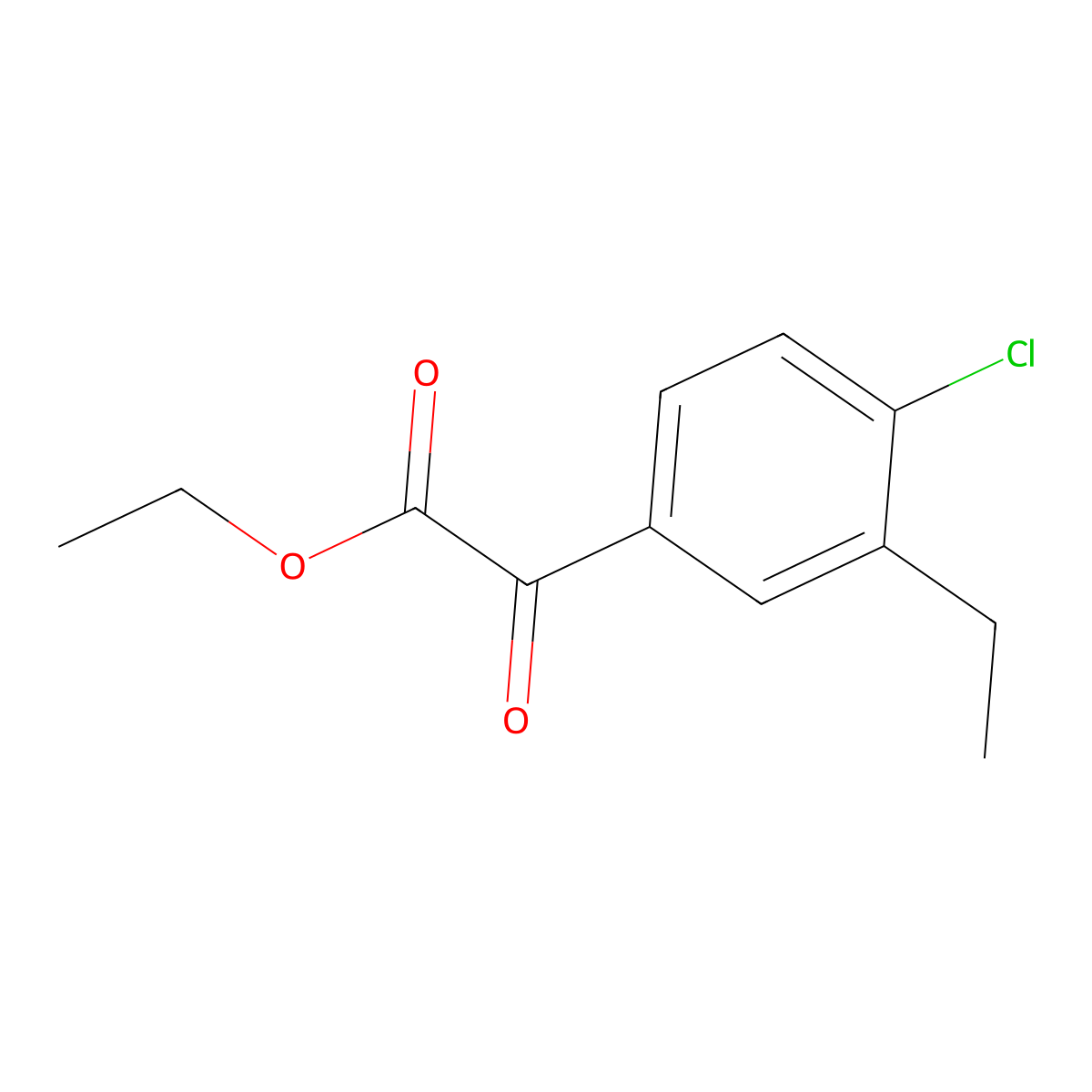 Ethyl 4-chloro-3-ethylbenzoylformate molecular structure, CAS 1373519-61-9