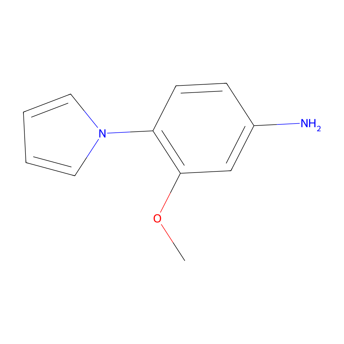 3-Methoxy-4-pyrrol-1-yl-phenylamine molecular structure, CAS 137352-70-6
