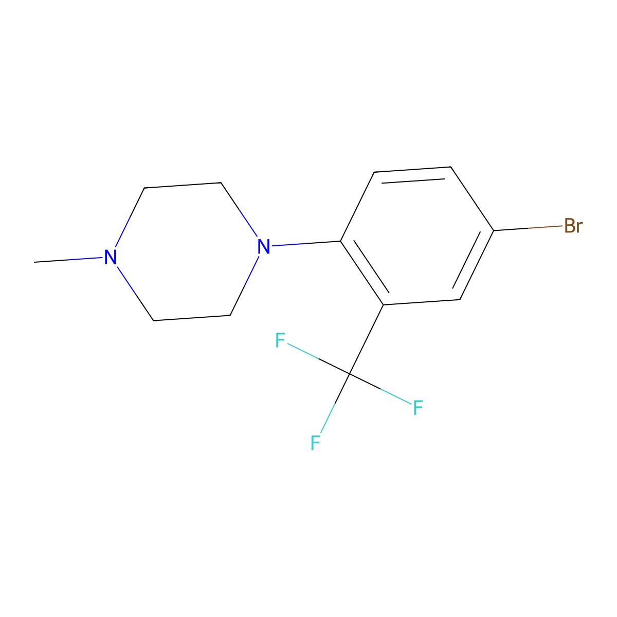 1-(4-Bromo-2-(trifluoromethyl)phenyl)-4-methylpiperazine molecular structure, CAS 1373522-67-8