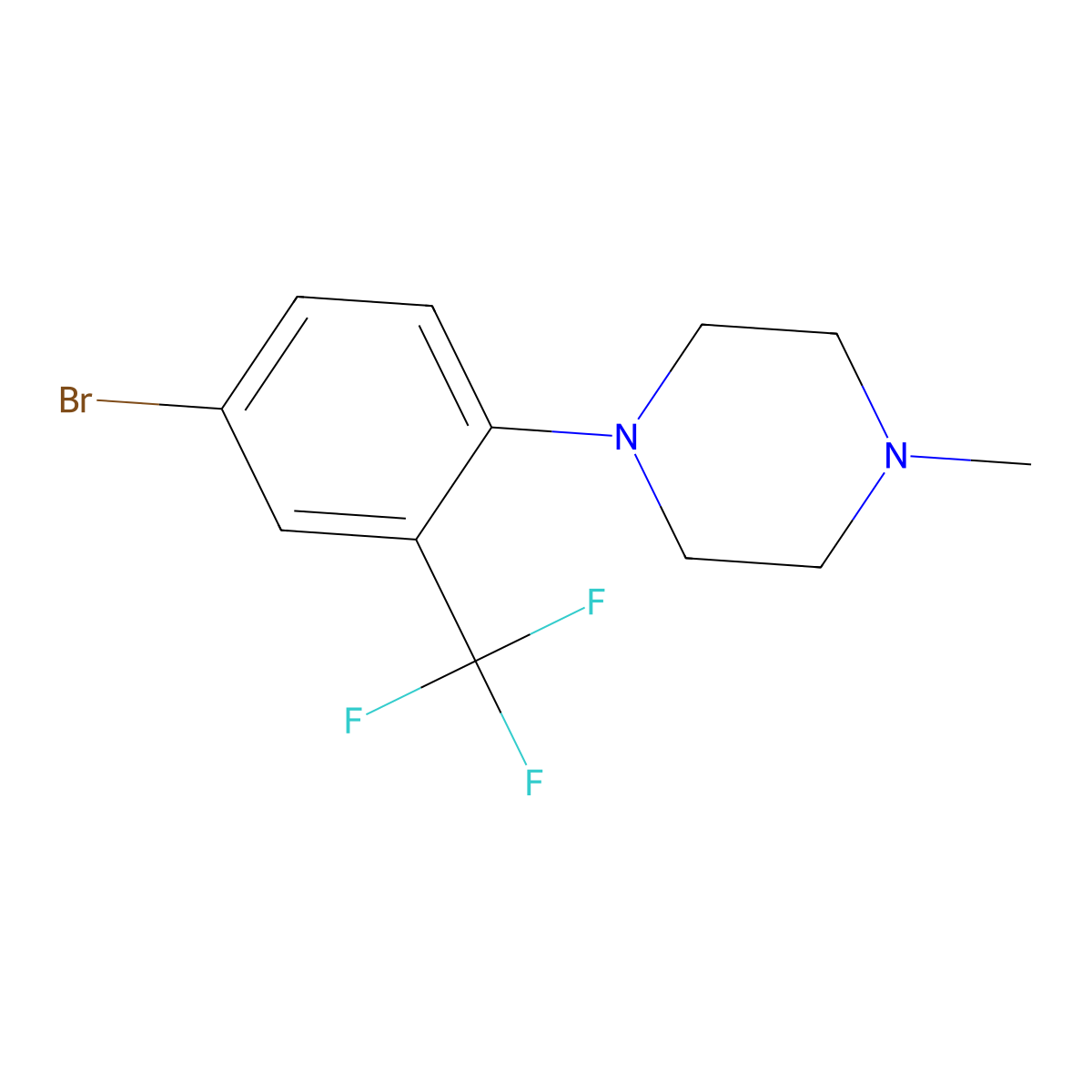 1-(4-Bromo-2-(trifluoromethyl)phenyl)-4-methylpiperazine molecular structure, CAS 1373522-67-8