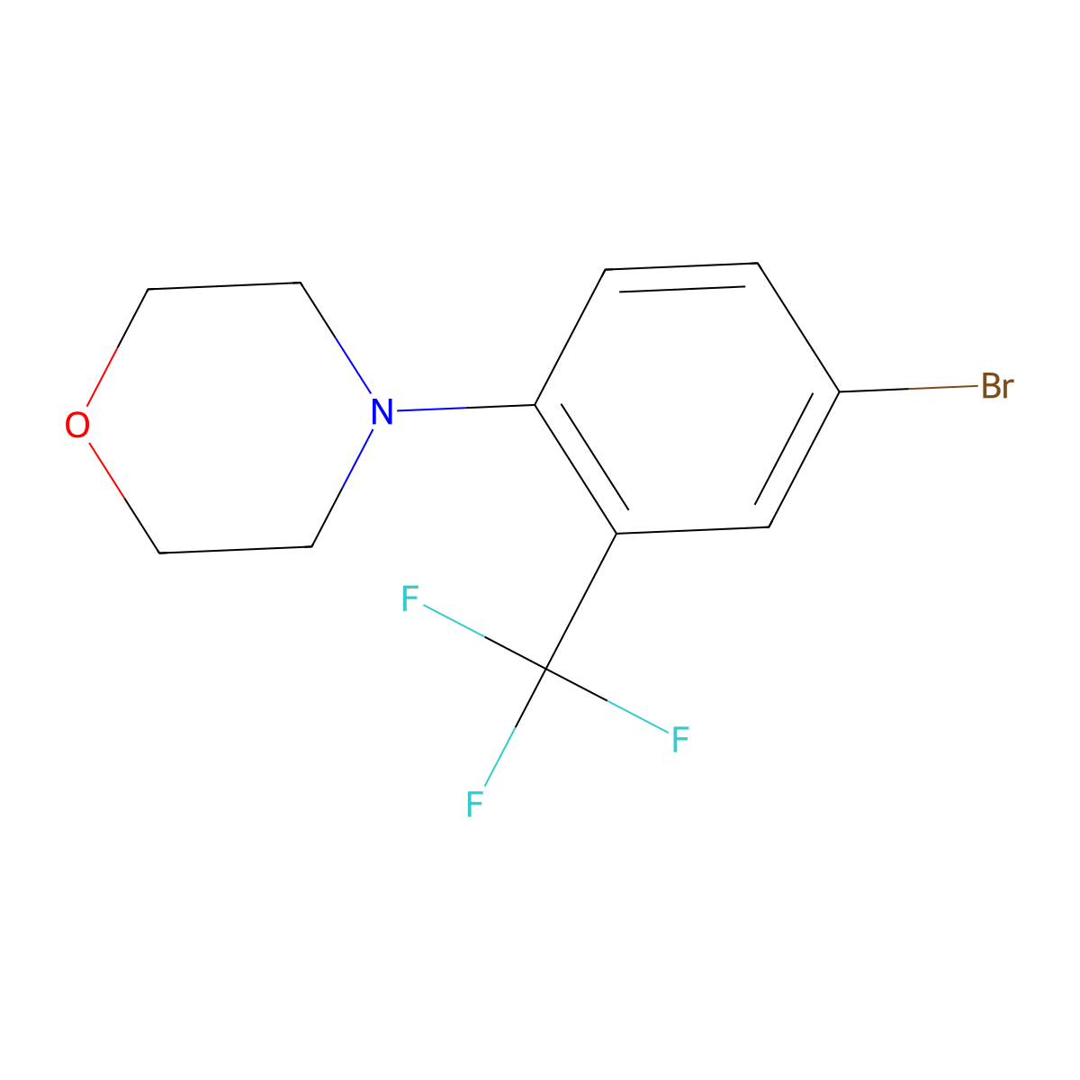 4-(4-Bromo-2-(trifluoromethyl)phenyl)morpholine molecular structure, CAS 1373522-70-3