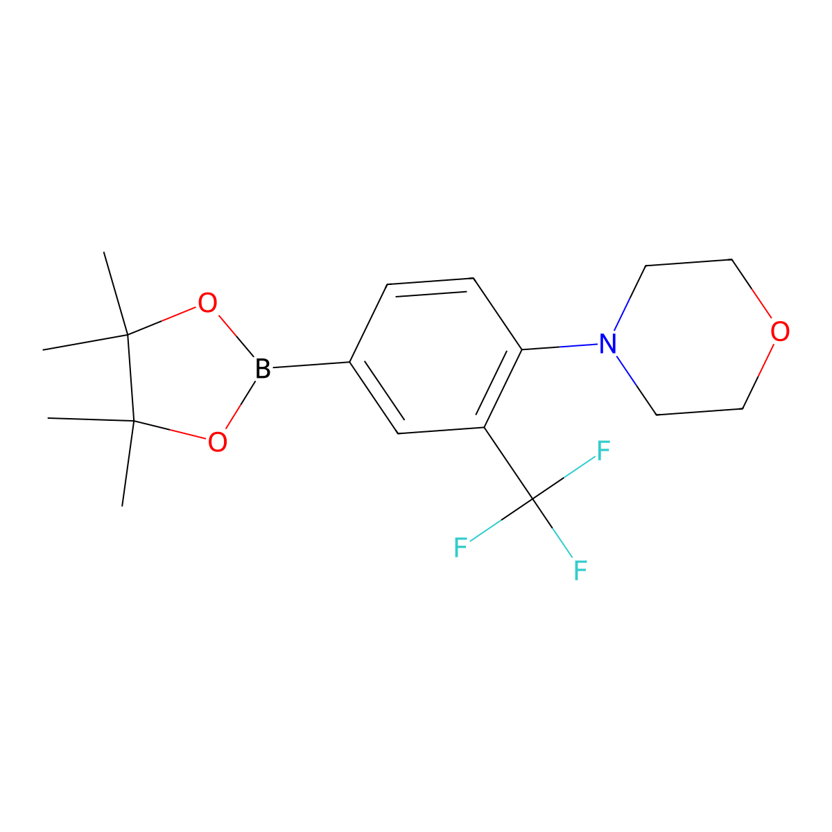3-(Trifluoromethyl)-4-(morpholino)phenylboronic acid pinacol ester molecular structure, CAS 1373522-71-4