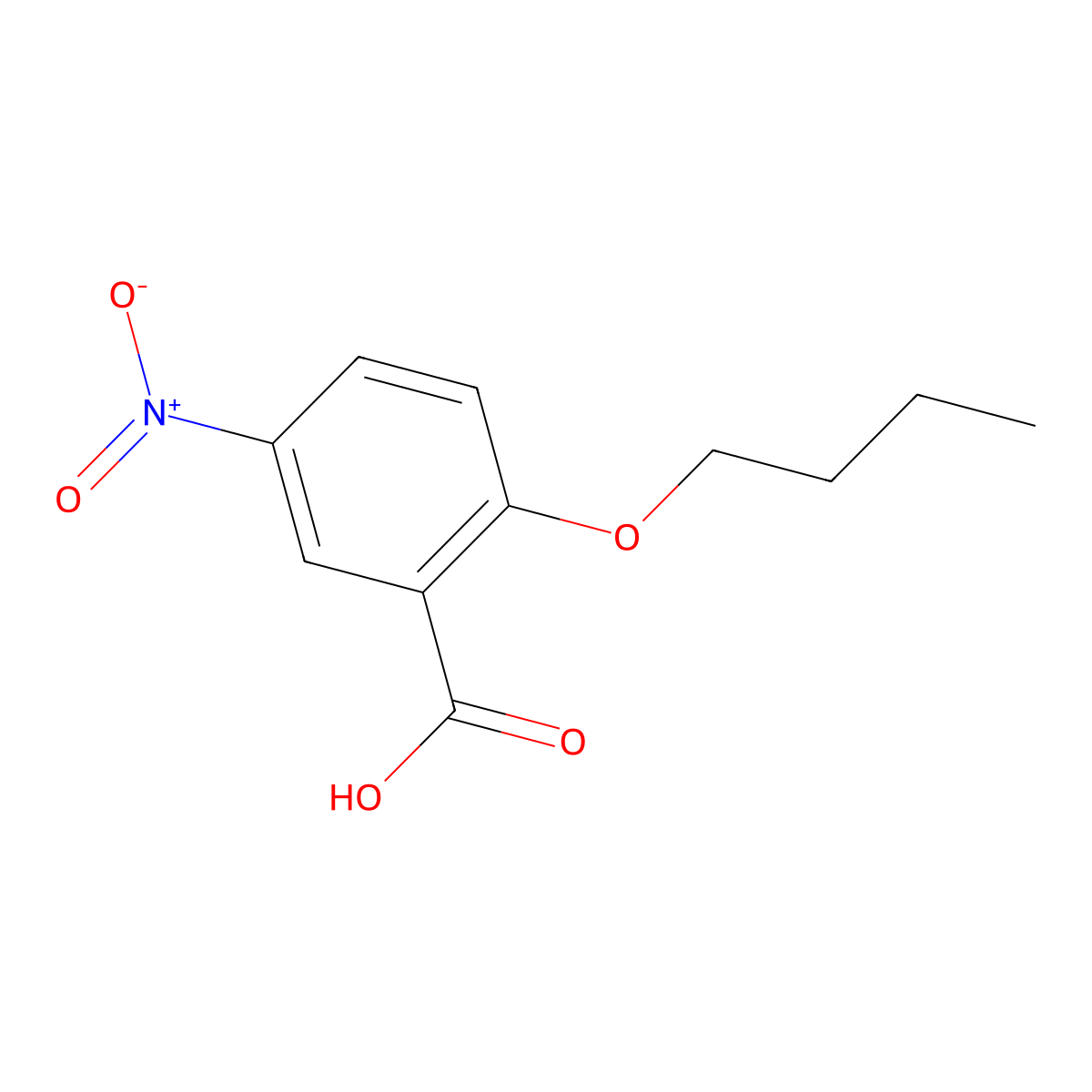 2-Butoxy-5-nitrobenzoic acid molecular structure, CAS 13736-92-0