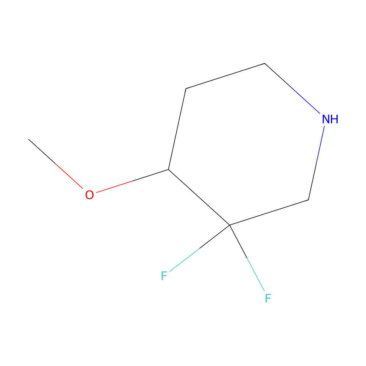 3,3-Difluoro-4-methoxypiperidine molecular structure, CAS 1373609-11-0
