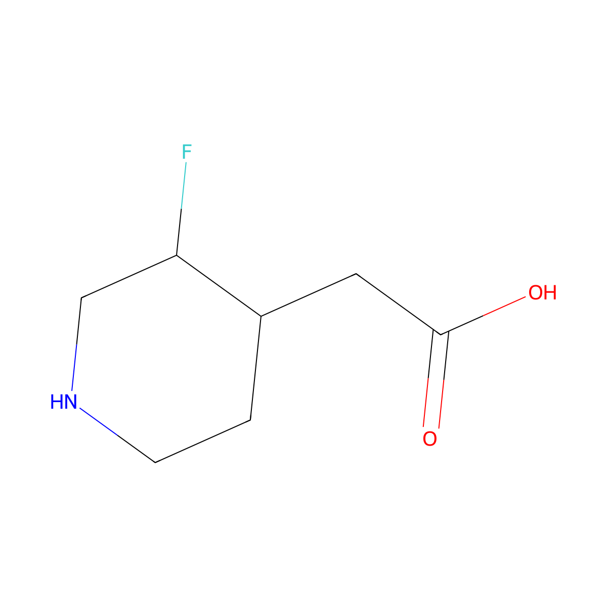 2-(3-Fluoropiperidin-4-yl)acetic acid molecular structure, CAS 1373609-14-3