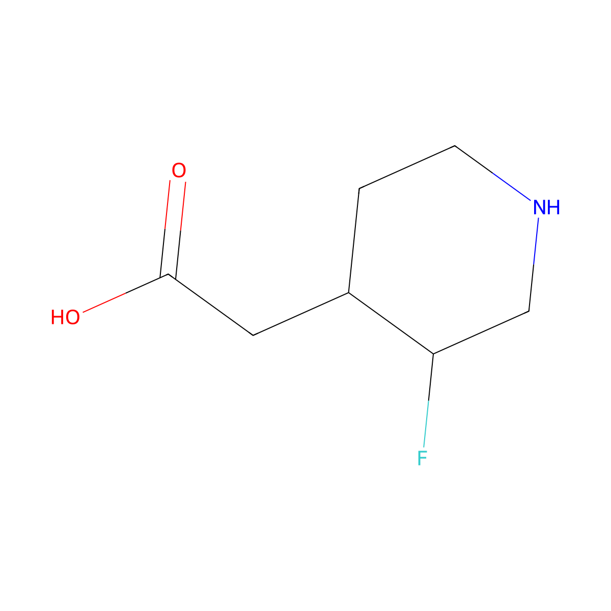 2-(3-Fluoropiperidin-4-yl)acetic acid molecular structure, CAS 1373609-14-3