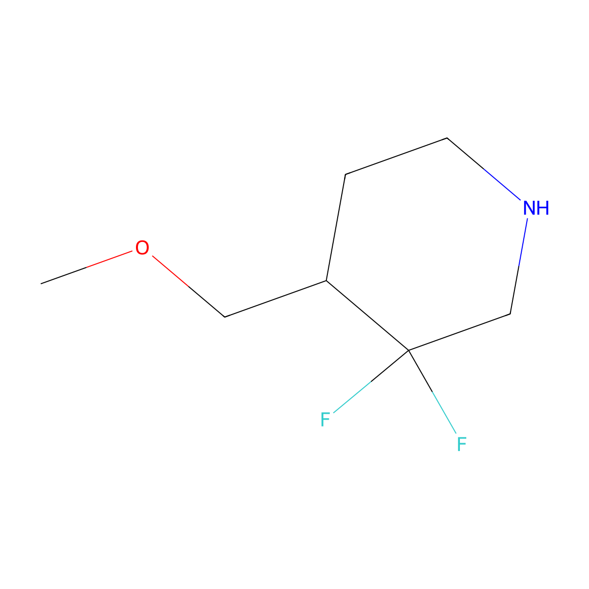 3,3-Difluoro-4-(methoxymethyl)piperidine molecular structure, CAS 1373609-31-4