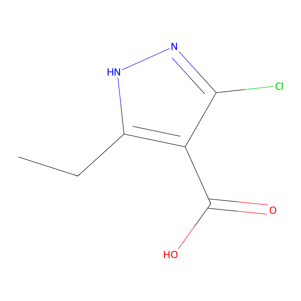 5-chloro-3-ethyl-1H-pyrazole-4-carboxylic acid molecular structure, CAS 1373611-91-6