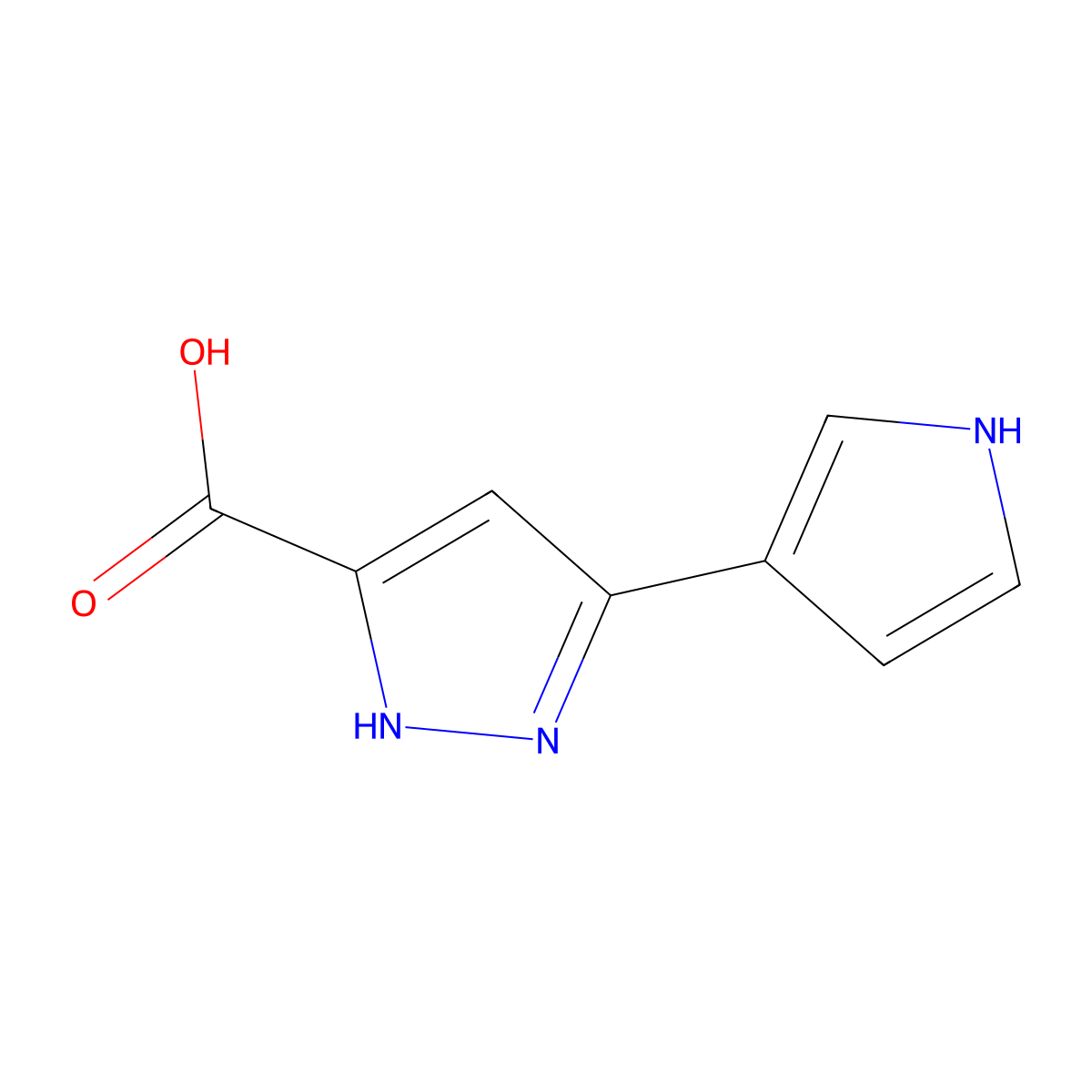5-(1H-pyrrol-3-yl)-1H-pyrazole-3-carboxylic acid molecular structure, CAS 1373612-27-1