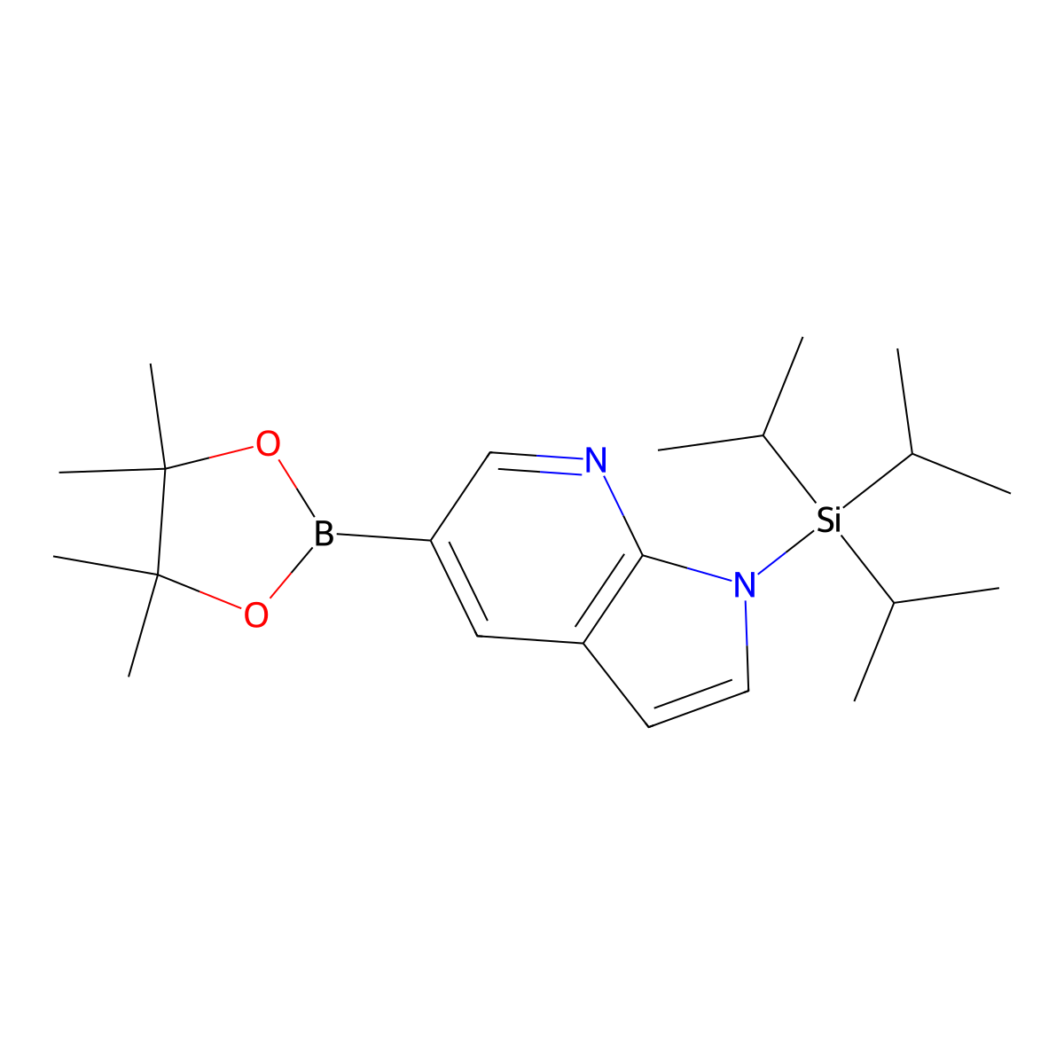 5-(4,4,5,5-tetramethyl-1,3,2-dioxaborolan-2-yl)-1-(triisopropylsilyl)-1H-pyrrolo[2,3-b]pyridine molecular structure, CAS 1373621-95-4