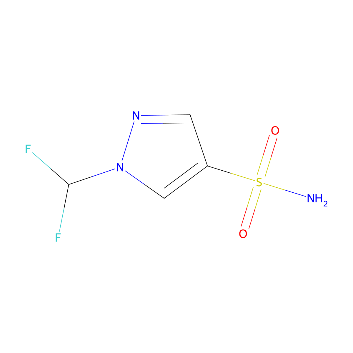 1-(difluoromethyl)-1H-pyrazole-4-sulfonamide molecular structure, CAS 1373668-85-9