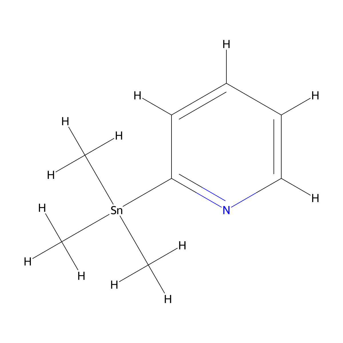 Pyridine, 2-(trimethylstannyl)- molecular structure, CAS 13737-05-8