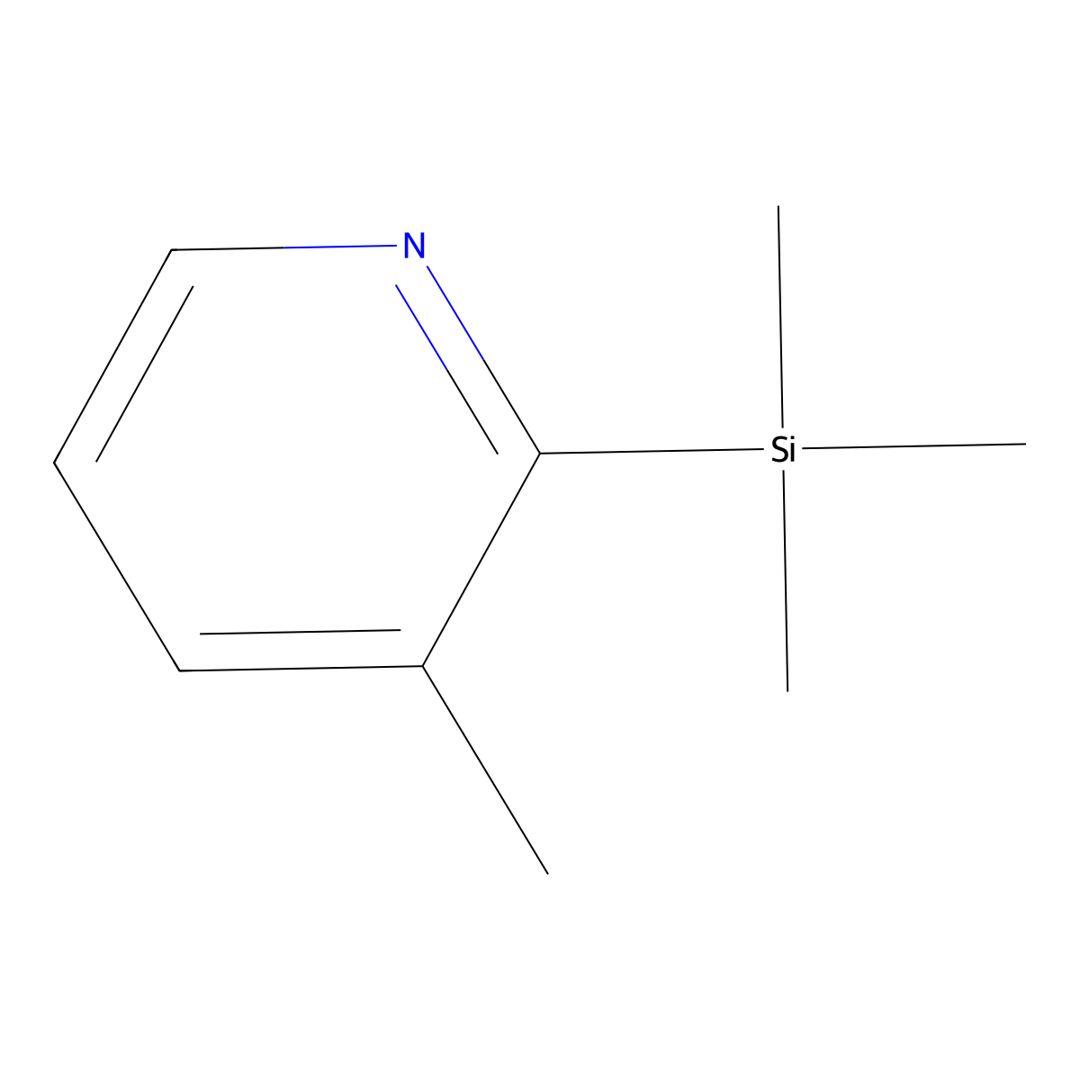 3-Methyl-2-(trimethylsilyl)pyridine molecular structure, CAS 13737-07-0