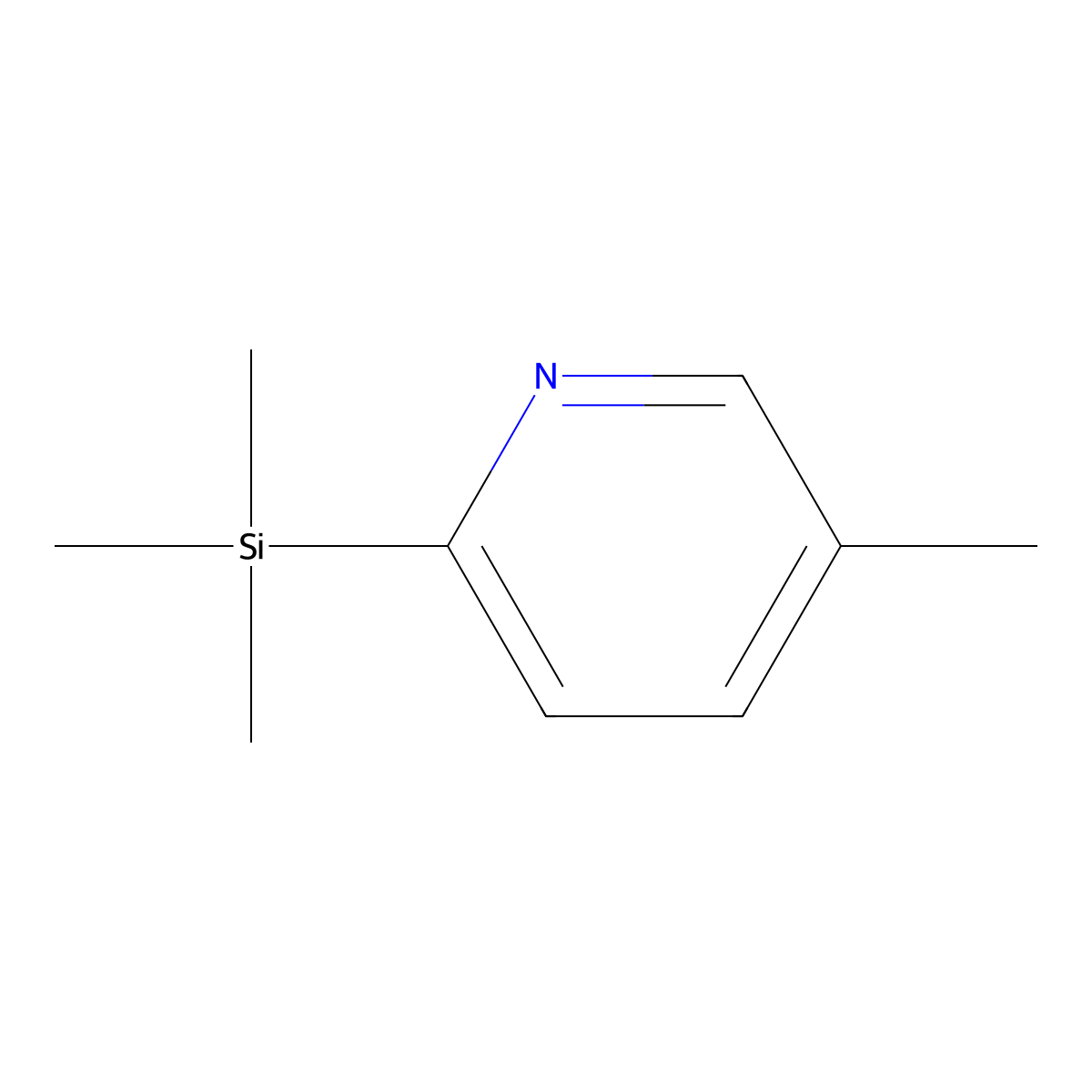 5-Methyl-2-(trimethylsilyl)pyridine molecular structure, CAS 13737-09-2